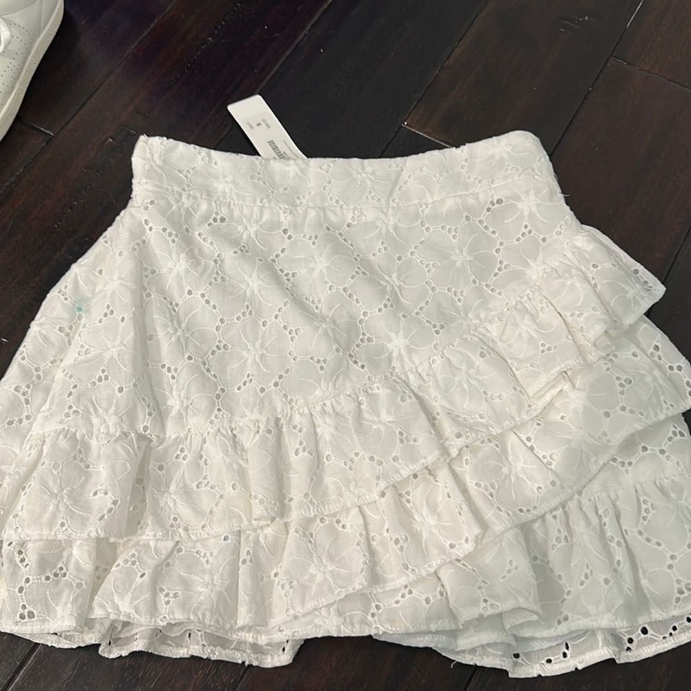 White new mini skirt